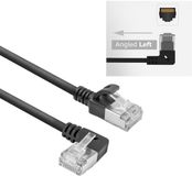 ACT DA1952 U/FTP CAT6A LSZH Slimline Patchkabel | RJ45 Connectoren Recht naar 90° Haaks Links | Noir | 25 cm