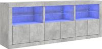 vidaXL Dressoir met LED-verlichting 181,5x37x67 cm betongrijs