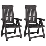 VidaXL Tuinstoel Terras Polypropyleen (PP) Antraciet - 2 stuks