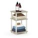 Furinno Just 3-Tier Turn-N-Tube bijzettafel, 1-pack, Sonoma eiken/wit