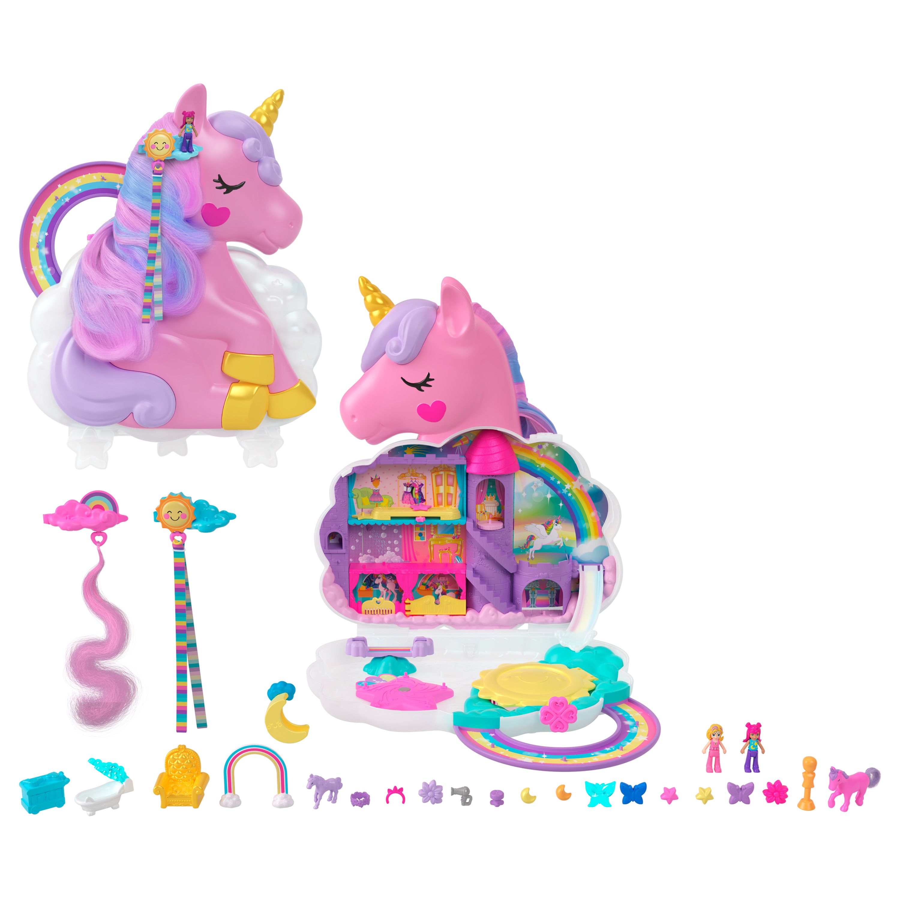 Polly Pocket Salon van de Regenboog Eenhoorn - HMX18 - Meerkleurig