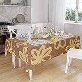 Bonamaison Tafelkleed, Anti-Mold, Sneldrogend, Waterdicht, 100% Polyester Tafellaken, Bruine tinten, 140 x 160 Cm