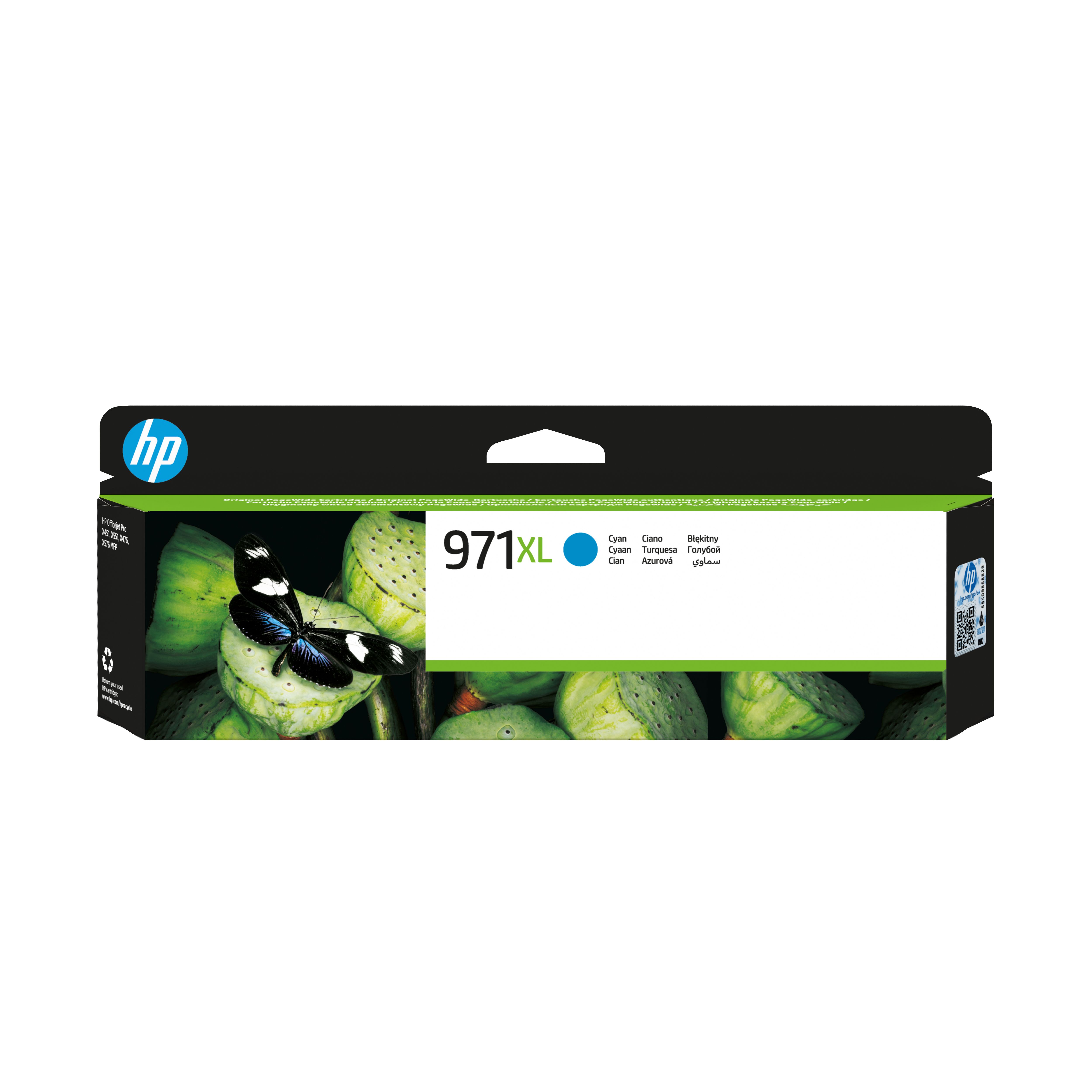 HP 971XL High Capacity Cyan Ink Cartridge - Original