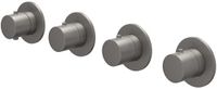 IVY Bond Afbouwdeel Inbouwthermostaat met 3 Stopkranen Symmetry met Ronde Rozetten - Geborsteld Metal Black PVD