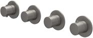 IVY Bond Afbouwdeel Inbouwthermostaat met 3 Stopkranen Symmetry met Ronde Rozetten - Geborsteld Metal Black PVD