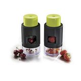 ibili Cherry Pitter/Aardbei Snijmachine, Groen/Zwart/Transparant, 15 x 9 x 9 cm