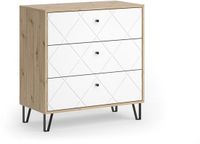 Vicco Nizza Dressoir – 80.2 x 82.6 cm met 3 lades Ambachtelijk/Wit