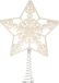 Koopman International piek kerstboom - ster open - kunststof - wit pailletten - 20 cm