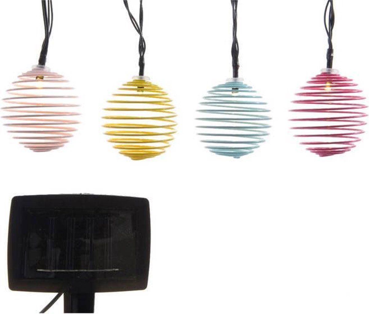 Nostalux Selectie Lumineo lichtsnoer (solar,10 metalen lampionnen) - Tuinverlichting op zonne-energie - Solar LED 2.7 Meter lijn