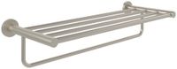 Villeroy & Boch Elements Tender handdoekenrek, handdoekhouder met plank voor wandmontage, handdoekhouder met handdoekstang, lengte 595 mm, rond, geborsteld nikkel mat