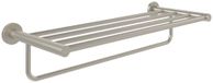 Villeroy & Boch Elements Tender handdoekenrek, handdoekhouder met plank voor wandmontage, handdoekhouder met handdoekstang, lengte 595 mm, rond, geborsteld nikkel mat