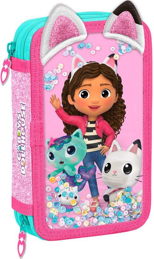 Gabby's Poppenhuis Gabby's Dollhouse Gevulde etui met 2 ritsen