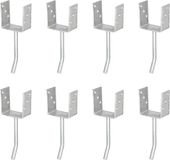 Alberts 8 x U-paaldrager mit Rundstahl-betonanker, 101x104 mm, betonanker 200 mm, thermisch verzinkt, voor inbetonneren