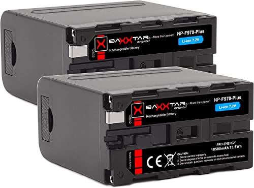Baxxtar PRO 2X batterij NP-F970 Plus (Black Series/10500mAh) - LG Cells Inside - met powerbank functie (USB-uitgang), DC-uitgang en batterijcontrole