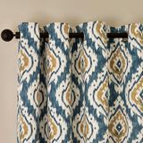 Pineapple Elephant Suri Geo 168 x 229 cm gevoerd gordijn met oogjes twee panelen groenblauw groen