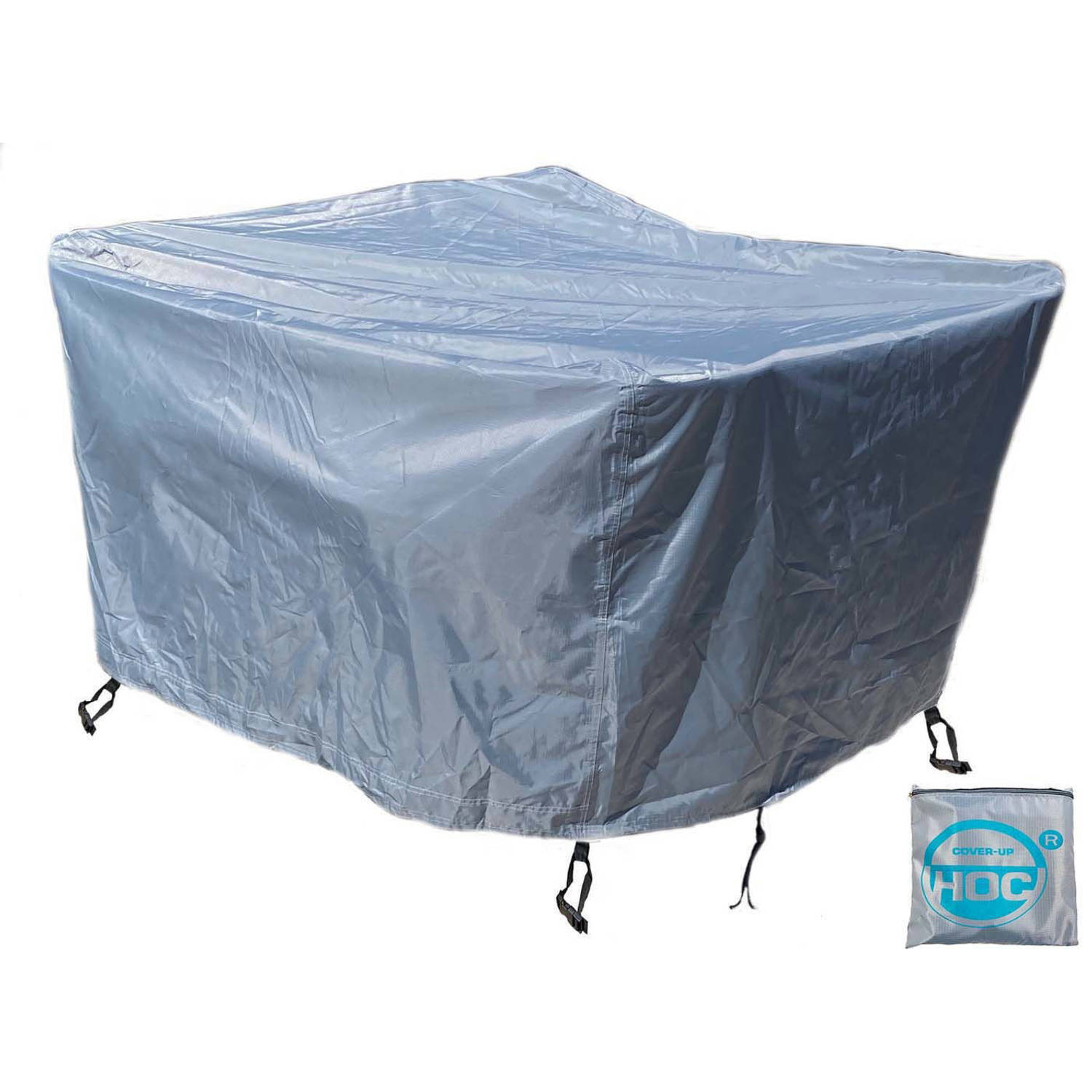 COVER UP HOC - diamond hoes tuinmeubelen- 242x162x100 cm - tuinset beschermhoes waterdicht met stormbanden, trekkoord en