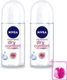 Nivea Dry Comfort Déodorant Roller - 2 stuks - 50 ml per stuk