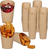 Merkloos Relaxdays papieren frietbakjes - set van 100 - 400 ml