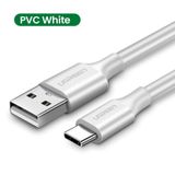 Ugreen 60121 USB-kabel USB 2.0 1 m USB A naar USB C Wit