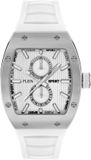 Plein Sport Stormbreaker Multifunctioneel Horloge Wit Kast: 100% Gerecycled Roestvrij Staal| Armband: Siliconen 52 mm