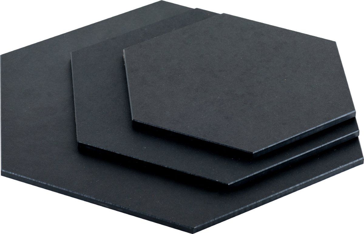 Finest by ATMK - UTRECHT - Snijplank & Serveerplank - Zeshoek - Zwart - 22,5x26cm