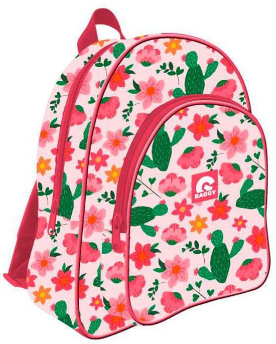 Baggy Cactus & Flowers Rugzak Rugtas School Tas 6-12 Jaar