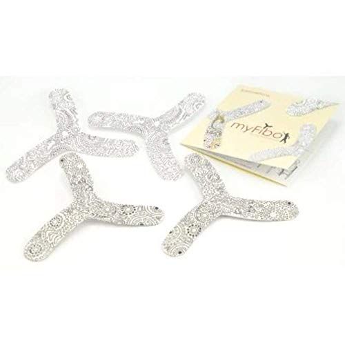 myfibo 318611 my first boomerang/bumerang, wit/zwart, 4-delig (1 set)