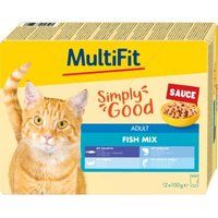 MultiFit MultiFit nat kattenvoer Adult, Vismix - Simply Good, in saus, multipack