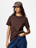 Pieces T-shirt Pcria Ss Solid Tee Jrs Noos Bc 17140802 Tawny Port Femme Taille - XS