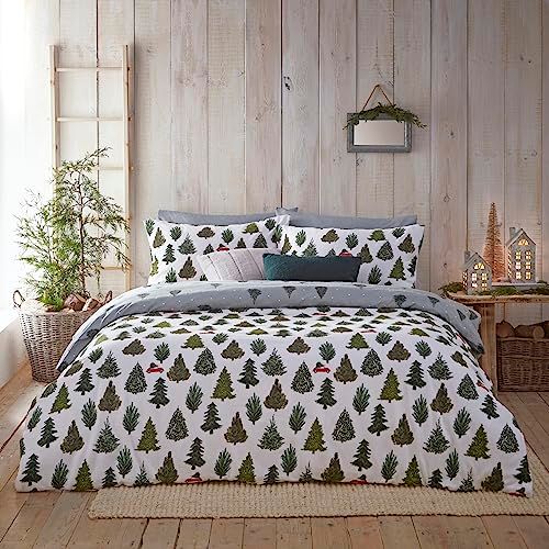 furn. Evergreen Dekbedovertrek Set - Super King - Pine Green