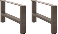 Pieds de table basse acier naturel 2 pcs 60x(30-31) cm acier