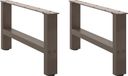 Pieds de table basse acier naturel 2 pcs 60x(30-31) cm acier