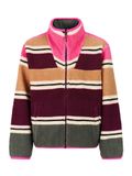 PROTEST Fleece jas 'PRTBlond JR' camel / donkergroen / cyclaam / wit
