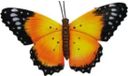 CENTI Warenhandels GmbH Décoration murale papillon 3D jaune Métal 33,5 x 23 cm