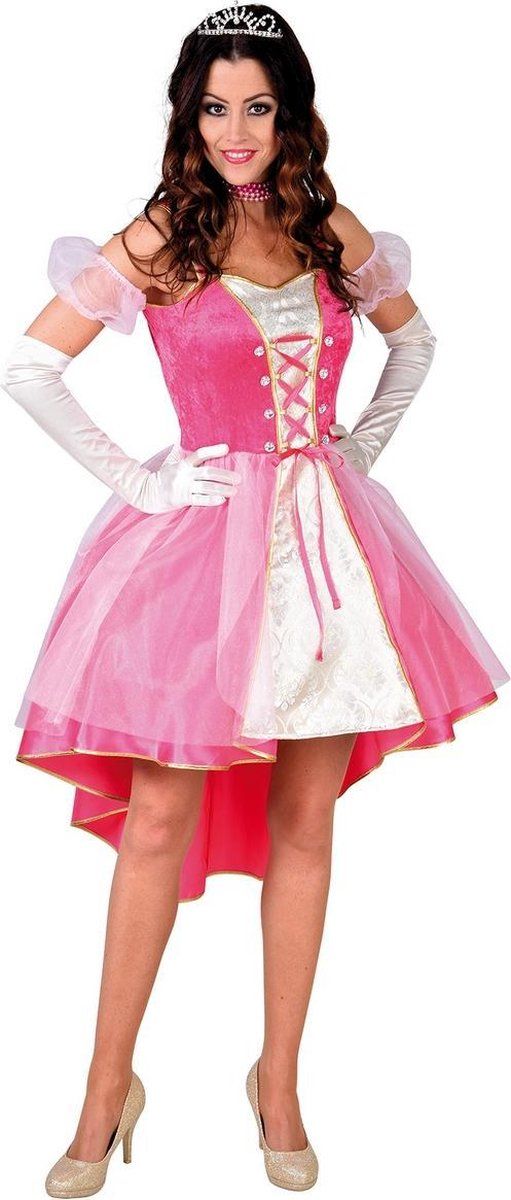 Magic by Freddy Koning Prins & Adel Kostuum - Lieftallige Prinses Roze Wolk Jurk Vrouw - Medium - Carnaval kostuum - Verkleedkleding