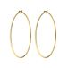 Lucardi Dames Stalen goldplated oorringen 70mm - Oorbellen - Staal - Goud