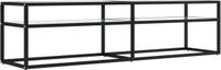 vidaXL Tv-meubel - 160x40x40,5 cm - Gehard glas - Witmarmerkleurig