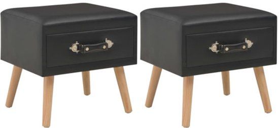 vidaXL Nachtkastjes 2 stuks 40x35x40 cm kunstleer zwart