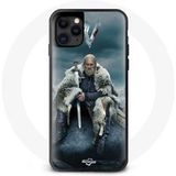 Maniacase Hoesje voor Iphone 13 Mini Vikings Series Seizoen 6 Ragnar Lothbrok logo V Sword Grey Fog