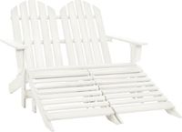 vidaXL Tuinstoel 2-zits Adirondack met voetenbank vurenhout wit
