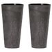 WELLHOME 2 x Tubus Slim Effect van kunststof met tank in antraciet, 38,1 (H) x 20 (B) x 20 (D) cm