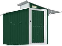 vidaXL Tuinschuur - 270x130x208,5 cm - Gegalvaniseerd Staal - Groen