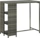 Maison Exclusive Table de bar avec étagère, gris, 120x60x110 cm, polyrotin