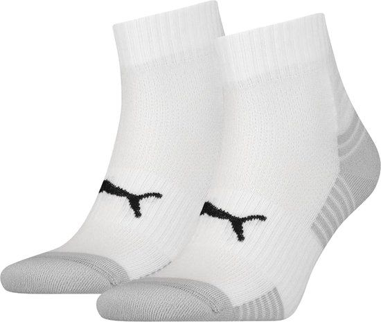 Puma Sport Cushioned Quarter Socks (2-pack) - White - Size 39-42