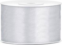 Merkloos Partydeco Hobby Sierlint satijn - Zilver - 25 meter