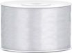 Merkloos Partydeco Hobby Sierlint satijn - Zilver - 25 meter
