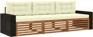 vidaXL - Canapé d'angle - 3 places - Naturel et crème - Polyester