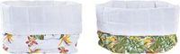 DKD Home Decor Servethouder Tropisch Katoen (16 x 16 x 10 cm) (2 Stuks)