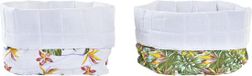 DKD Home Decor Servethouder Tropisch Katoen (16 x 16 x 10 cm) (2 Stuks)