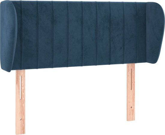 vidaXL Hoofdbord met randen 83x23x78/88 cm fluweel donkerblauw